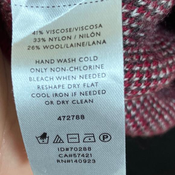 Ann Taylor LOFT Womens Sweater Pink Animal Print Wool Blend Medium - Picture 7 of 12